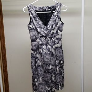 Gray and white dress